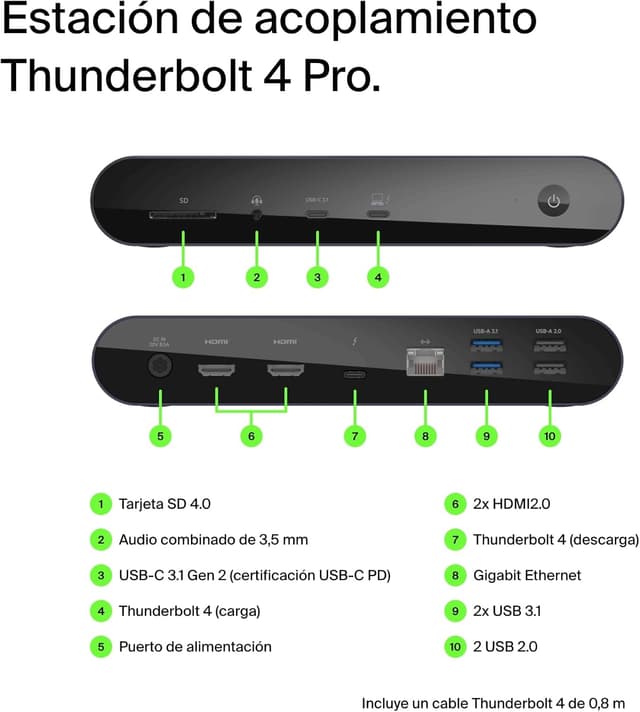 Detalle 2 de Belkin estación Thunderbolt 4 Pro
