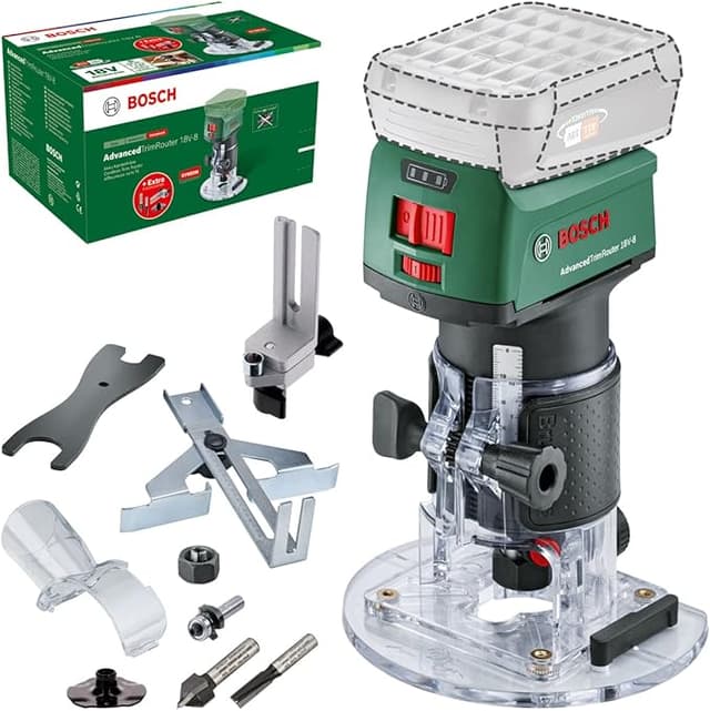 Detalle de Bosch AdvancedTrimRouter 18V-8⁺ Fresadora de Superficie