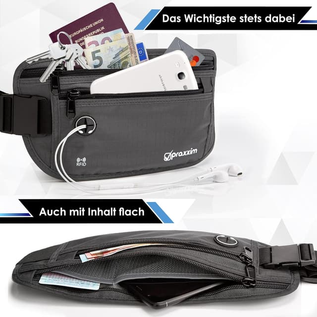 Detalle 1 de praxxim Bauchtasche EXTRAFLAT 7 Zoll