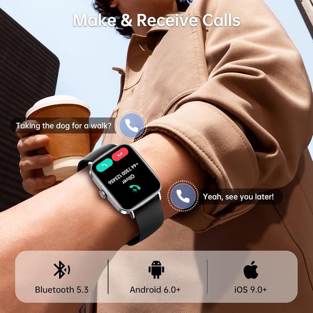 Detalle de Yoever Smart Watch Fitness 1.85 inch