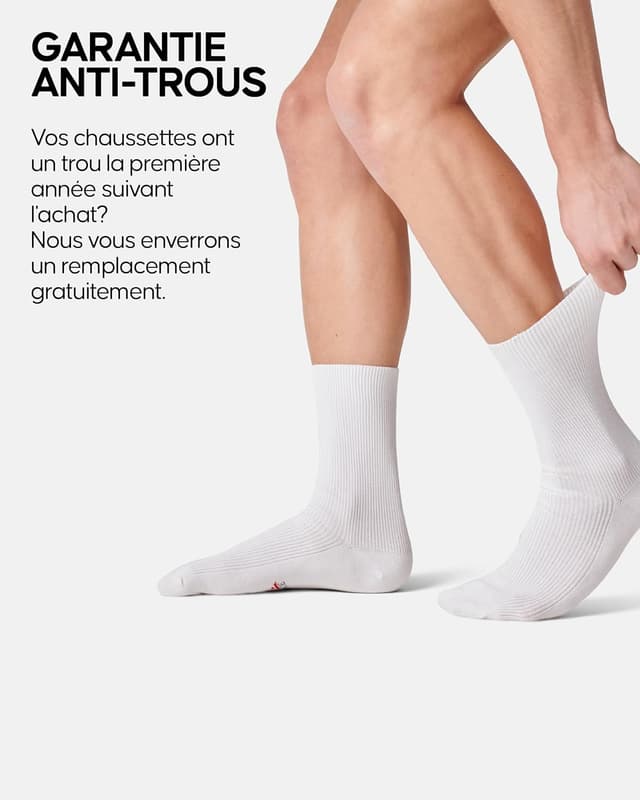 Detalle 2 de DANISH ENDURANCE Chaussettes diabétiques en fibre de bambou (sans serrage) – 3 paires