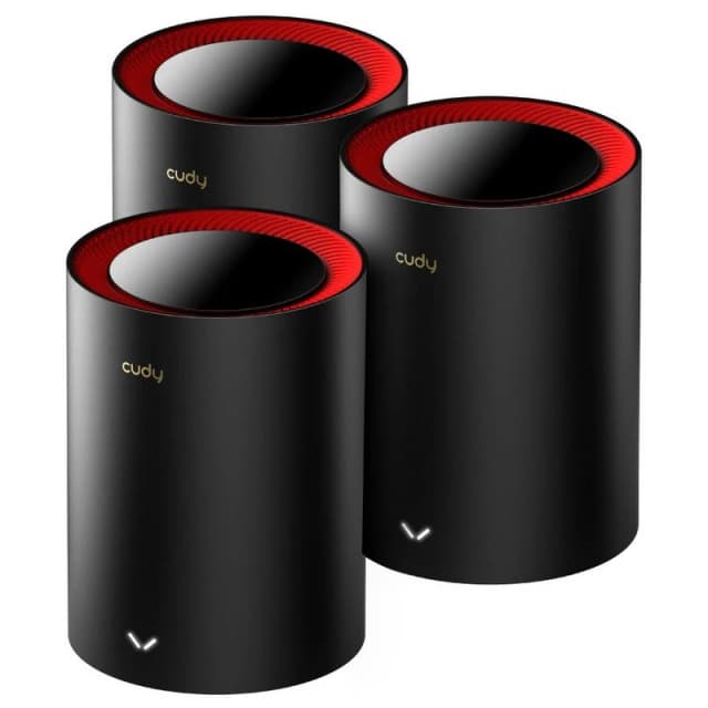 Detalle de Cudy M3000 Sistema Mesh Wi‑Fi 6 AX3000 doble banda (pack 3 unidades) con puertos de 2,5 Gbps