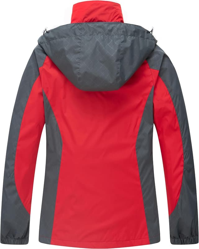 Detalle de DCmount Regenjacke Damen wasserdicht mit Kapuze – leichte Outdoor-Übergangsjacke mit Softshell-Ansatz