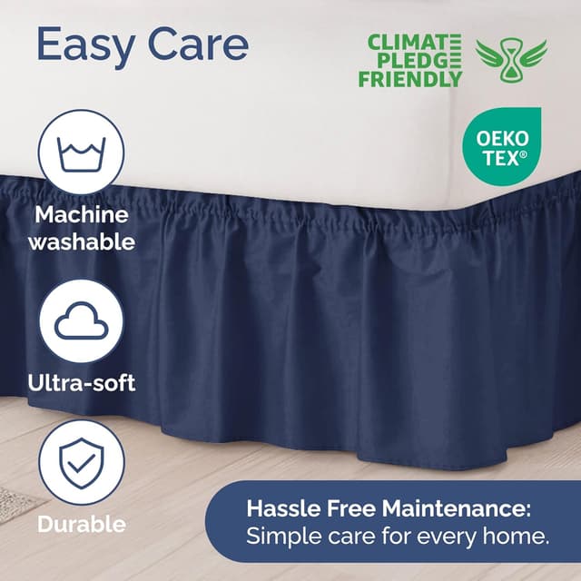 Thumbnail 5 de Wrap Around Dust Ruffle King Bed Skirt 12"