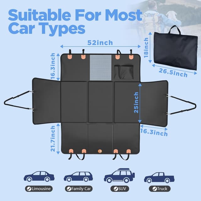 Detalle 2 de MYJAQI Back Seat Extender 400 lbs