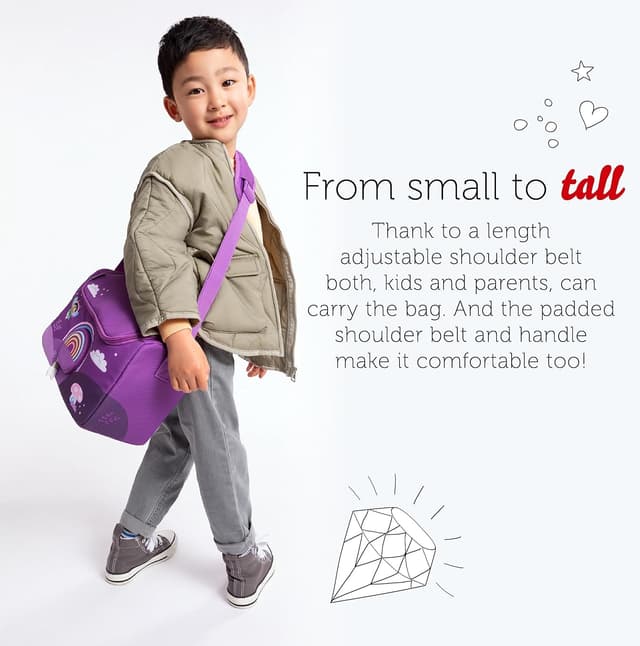 Detalle de tonies Listen & Play Bag – Over The Rainbow carry bag for Toniebox, headphones, charging station and six+ tonies