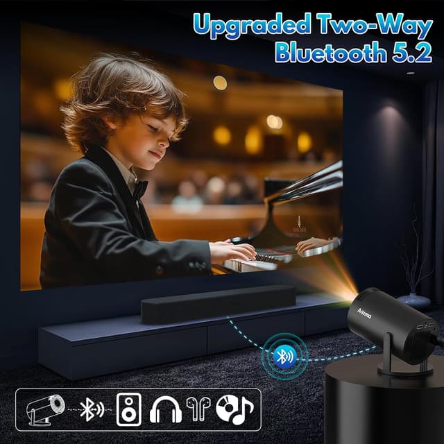 Detalle de AGIMA X1 Mini Beamer für Streaming mit 180°-Drehung