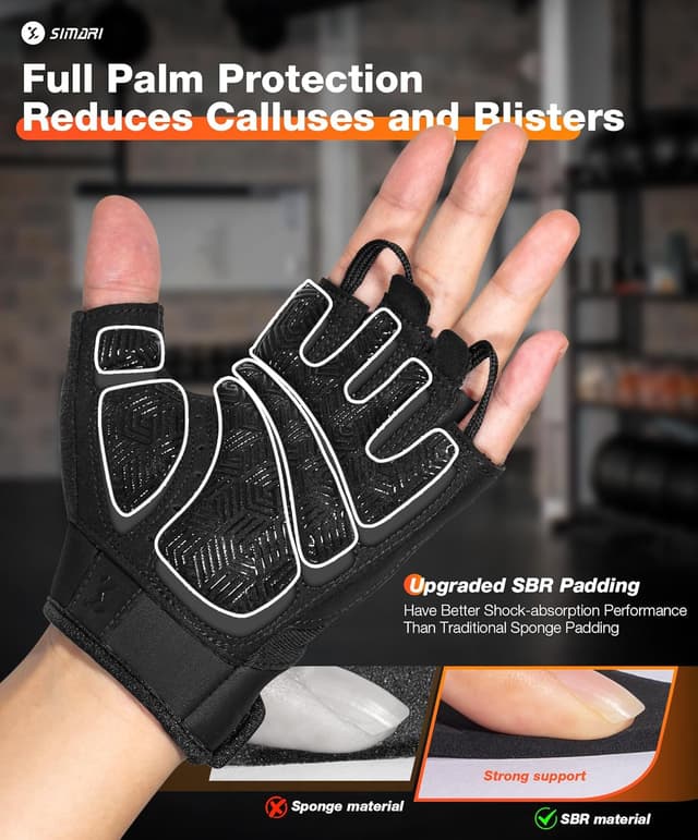 Detalle 2 de SIMARI Breathable Workout Gloves for Men & Women (Weight Lifting, Gym, Cycling)