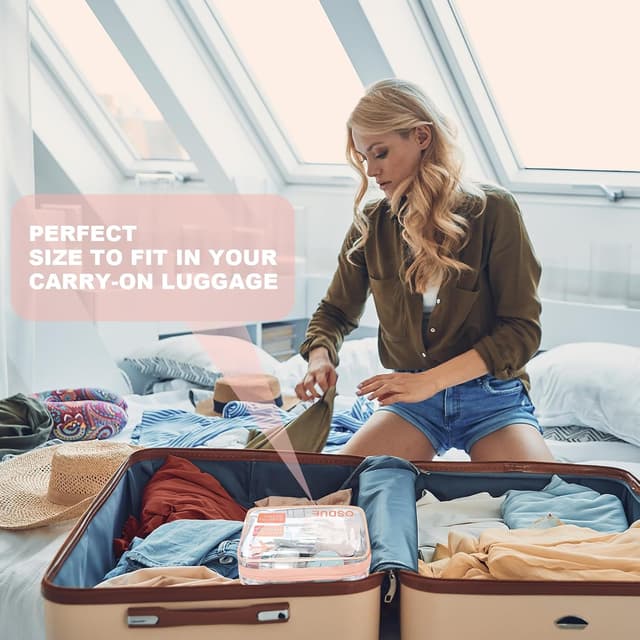 Detalle de OSDUE beauty case trasparente TSA 20x15 cm