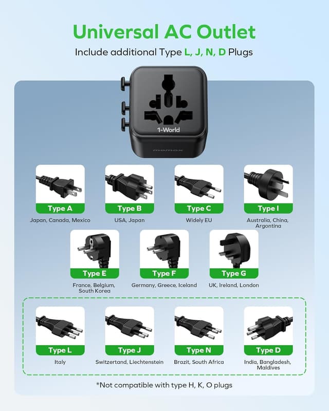 Thumbnail 6 de MOMAX Universal Travel Adapter Mini 98g