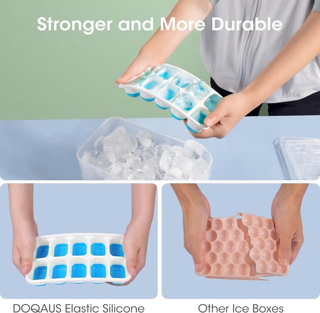 Thumbnail 5 de DOQAUS Ice Cube Tray 4-Pack — Silicone Ice Maker