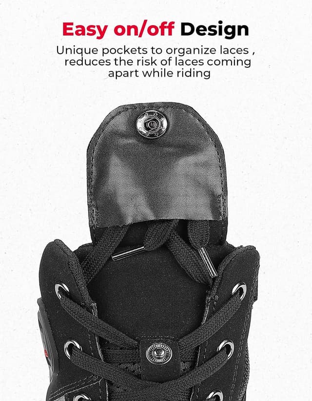 Detalle de KEMIMOTO Motorrad Schuhe Herren – Causal High-Top Sneaker mit verstärkten Schaltpads, reflektierenden Elementen