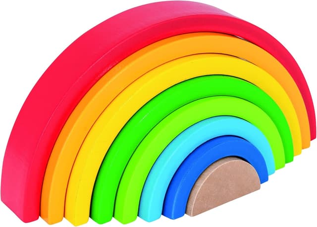 Detalle de Eichhorn Regenbogen Sortier- und Stapelspielzeug 8-teilig