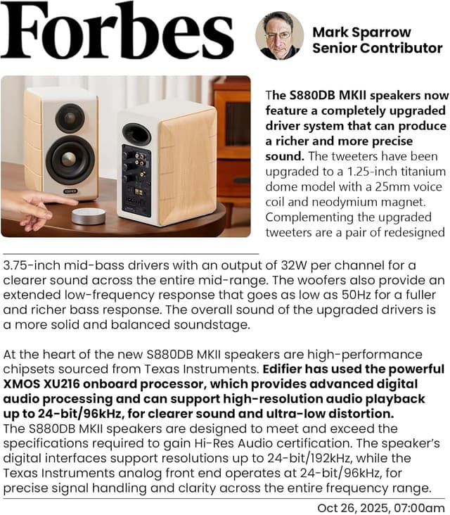 Detalle 2 de Edifier S880DB MKII Hi-Fi Bookshelf Speakers (88W) with LDAC BT5.3, Studio Monitor 2.0