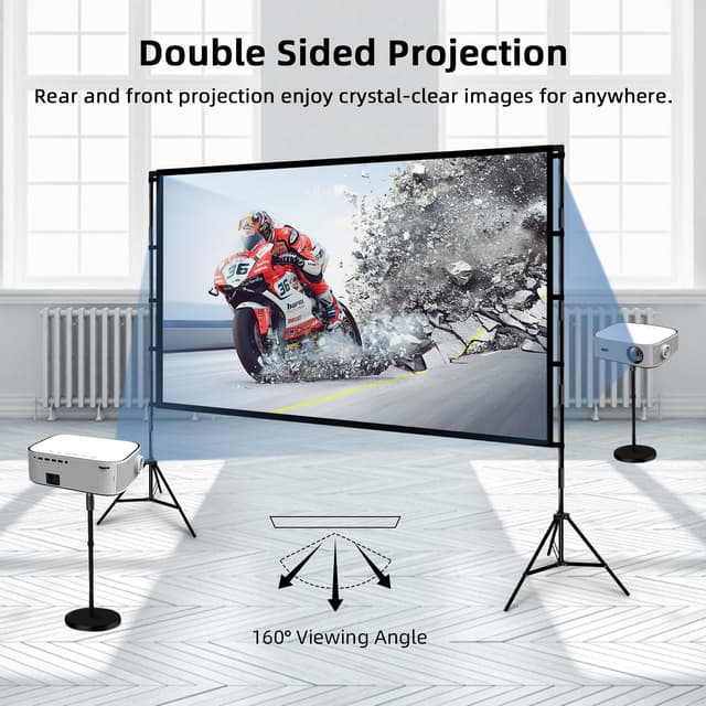 Detalle de Wootfairy 100-inch Foldable Projector Screen with Stand (16:9, 4K HD Ready)