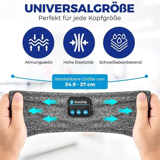 Thumbnail 6 de Bluetooth Sport Stirnband 10 Stunden Grau