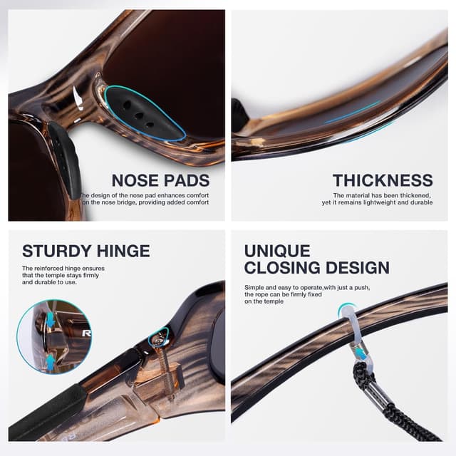 Detalle de RIVBOS RB832 Polarized Sports Sunglasses with TR90 Frame (Driving shades)