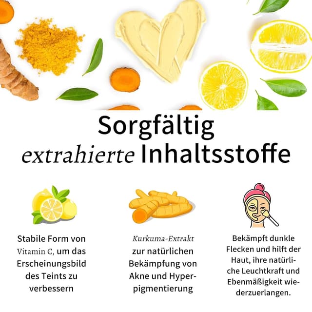 Detalle de ANAiRUi Kurkuma Vitamin C Tonmaske für das Gesicht (120 g) – reinigt, beruhigt und unterstützt bei ungleichmäßigem Hautton