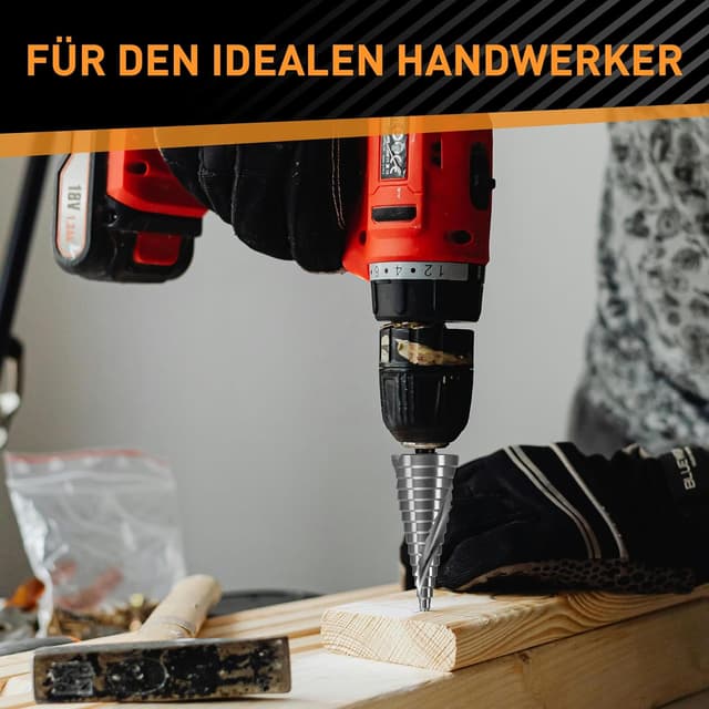 Thumbnail 6 de Hardtwerk punta per trapano a gradini in HSS, diametro 4–32 mm con codolo triangolare universale