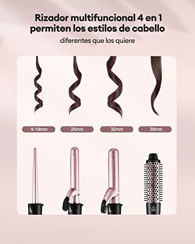 Detalle 2 de CkeyiN Rizador Profesional 4 en 1 con Barriles Cerámica 💇♀