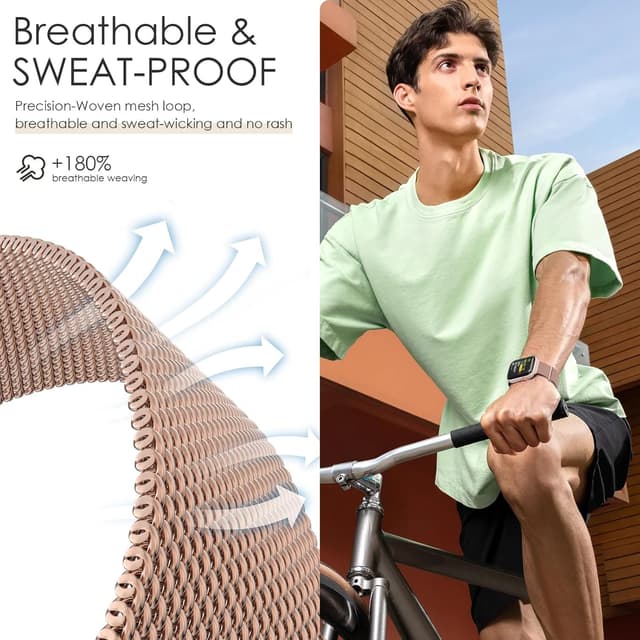 Detalle de EPULY Milanese Loop Magnetic Clasp Metal Watch Strap (Apple Watch 38/40/41/42/44/45/46/49mm)