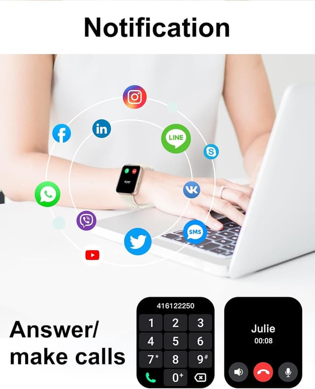 Thumbnail 1 de Dakofied Smartwatch IP68: Llamadas, Pulsómetro y Actividad ⌚️