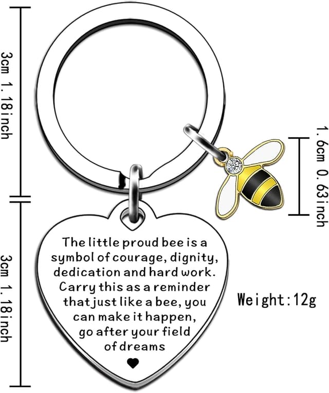 Detalle 2 de JMIMO Bee keyring leaving gift for colleagues, teachers and friends
