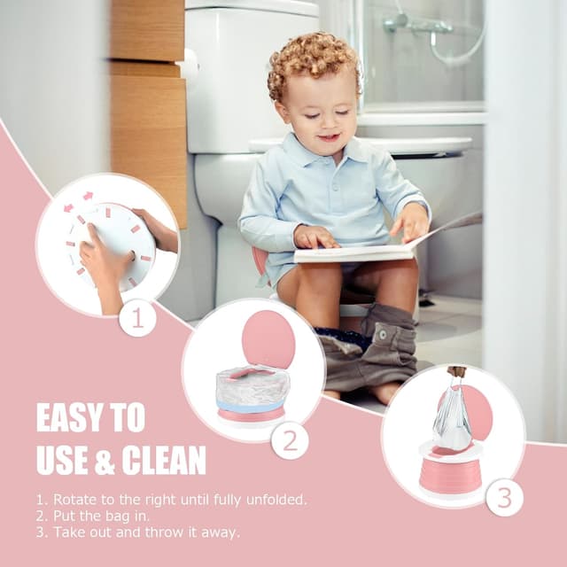 Thumbnail 3 de Pot de Toilette Portable Bébé 1-3 ans Rose