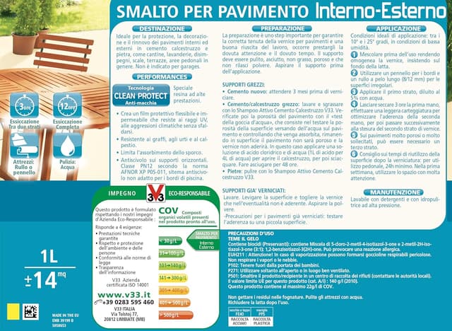 Detalle 2 de V33 Smalto Pavimenti Verde Bambù 0.5 L