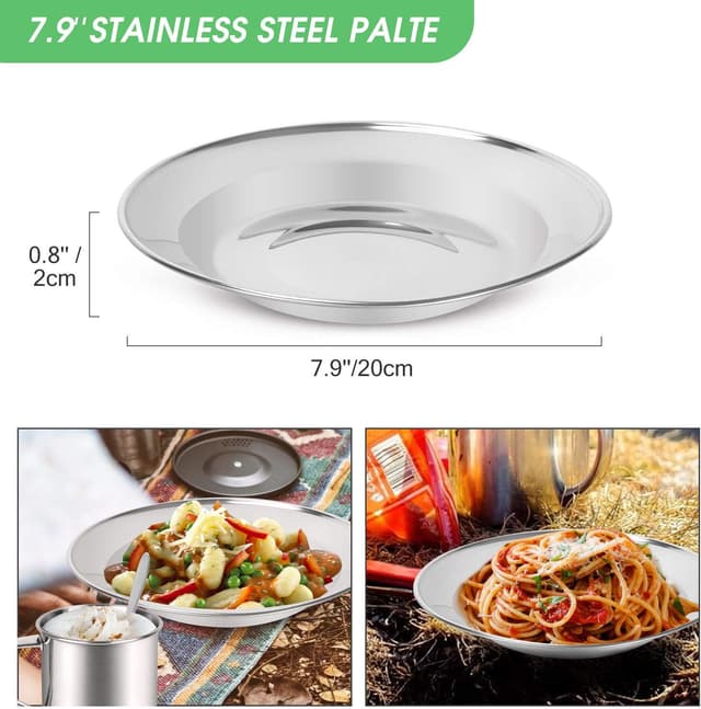 Thumbnail 6 de Odoland Vajilla de Acero Inoxidable 15-en-1 🍽️ para Picnic y Camping