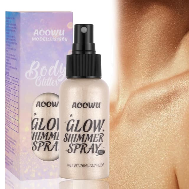 Detalle de AOOWU Glitzerspray für Haare, Gesicht und Körper – schimmernder Glanz im Sprühdesign (Modell 03)