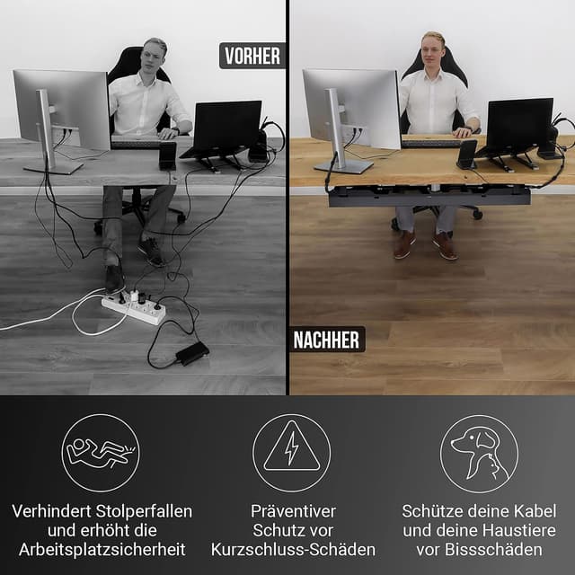 Detalle 2 de Ultimate Setup Kabelwanne Schreibtisch Schwarz