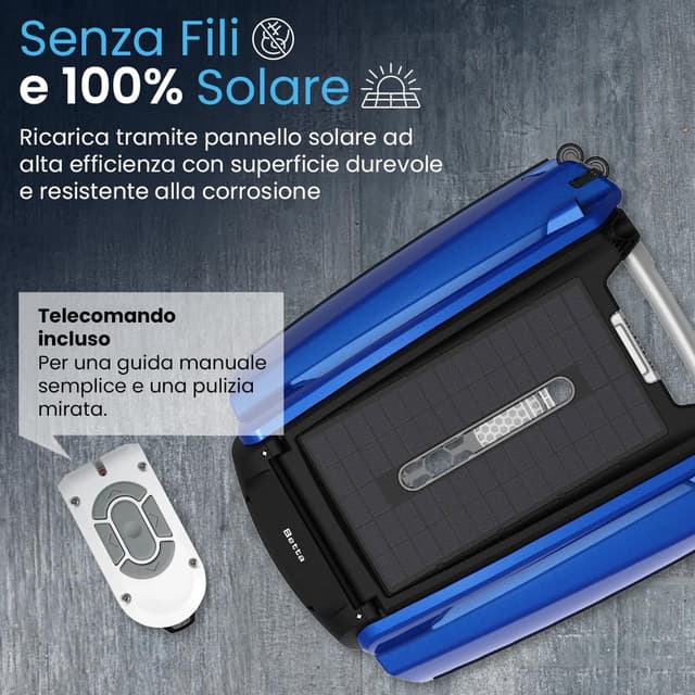 Detalle de Betta SE Robot Skimmer Solare senza fili per piscina – pulitore automatico di superficie con batteria fino a 30h