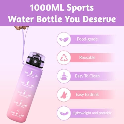 Thumbnail 5 de HoneyHolly Botella Agua 1 L para gimnasio y exterior 🚰