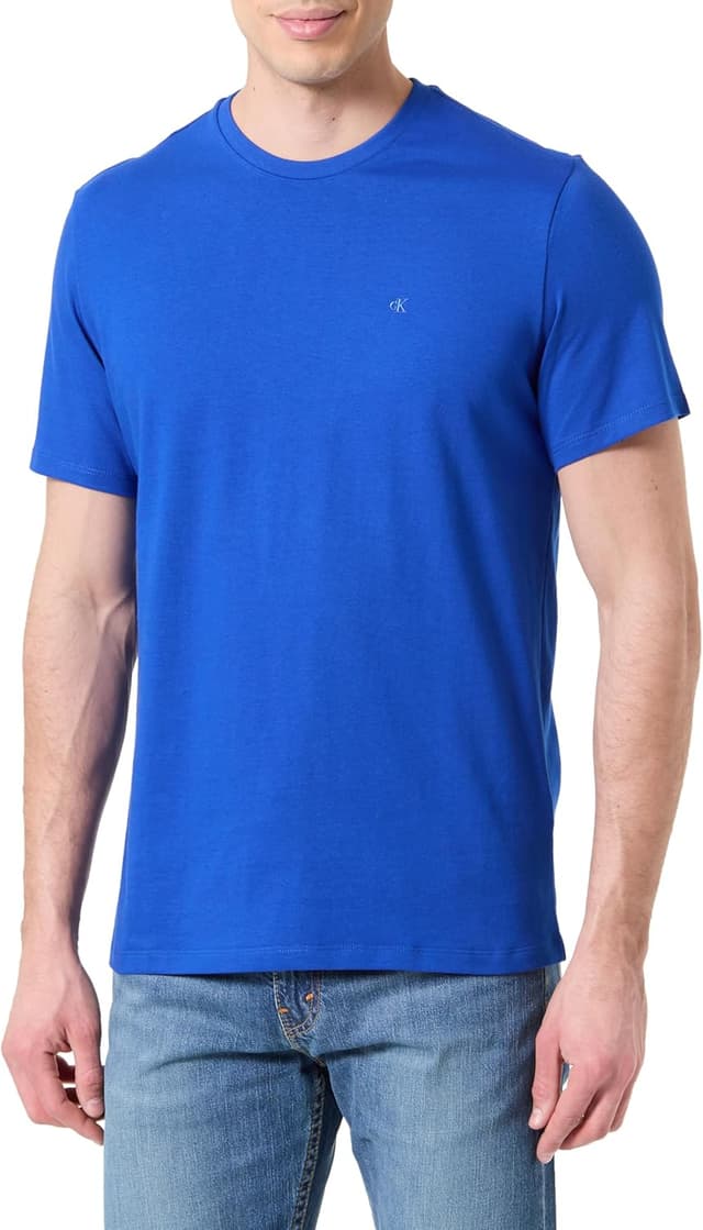 Detalle 2 de Calvin Klein Camiseta de manga corta hombre Classic Monogram tee de cuello redondo, rojo Red Pear (M)