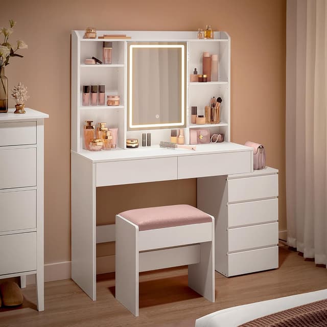 Detalle de VASAGLE Coiffeuse LED 3 luminosités 💄