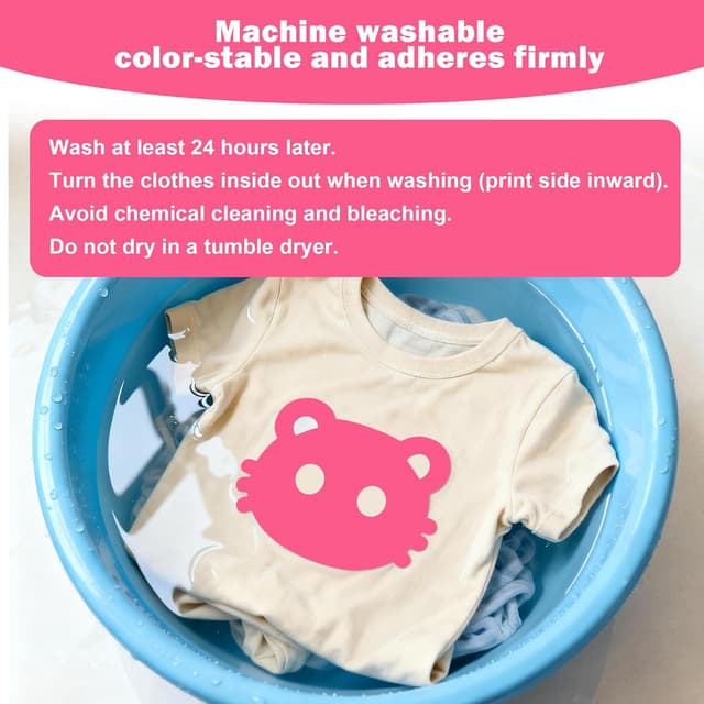 Detalle de Nuangoo 48 fogli di vinile termoadesivo per Cricut (30,5×20,5 cm) – 24 colori per tessuti e progetti fai-da-te