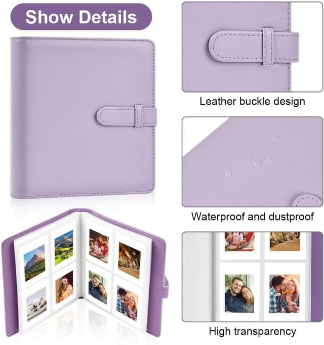 Detalle de Album photo Flintronic 3 pouces pour films instantanés (256 poches) – compatibilité Instax mini, Polaroid et autres