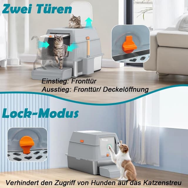 Detalle 2 de SZEETECH Katzenklo Edelstahl XL 60x40x39,5