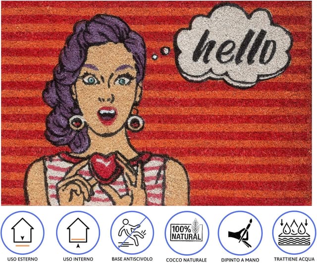 Detalle 1 de Baroni Home Zerbino Pop Art Hello 60x40