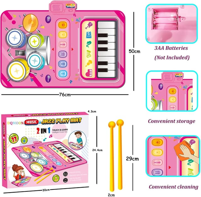 Thumbnail 4 de 2 in 1 Music Mat for 1–5 Year Old Girls