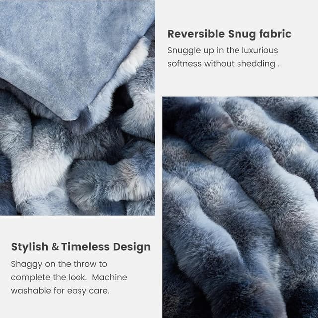 Thumbnail 4 de Cozy Bliss Faux Fur Throw Blanket 50x60