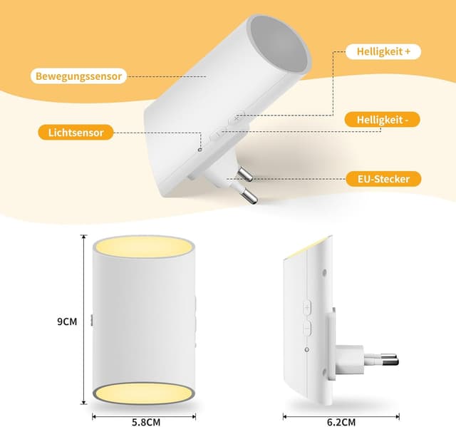 Thumbnail 6 de Nachtlicht Steckdose 2er Set 3000K Warmweiß