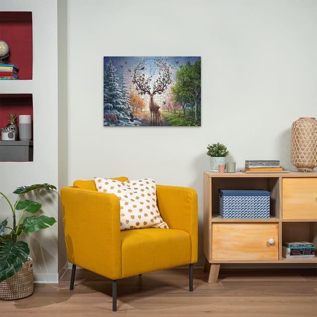 Detalle de Ravensburger Puzzle 1000 Pezzi 50° Anniversario: Il Cervo Magico e le Quattro Stagioni (70 x 50 cm)