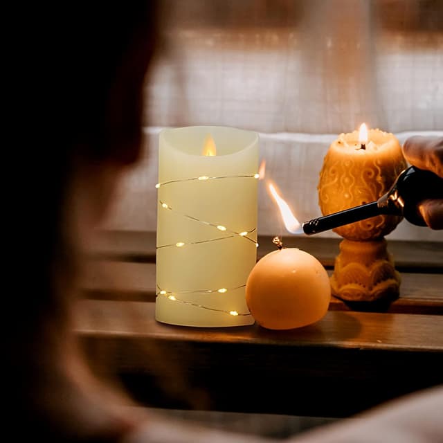 Detalle 2 de YINUO LIGHT LED candles set, timer and remote