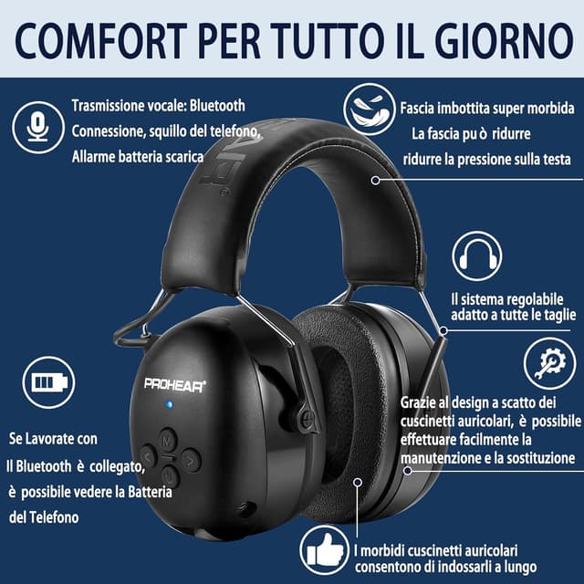 Thumbnail 6 de PROHEAR 037 Cuffie Antirumore SNR 30dB