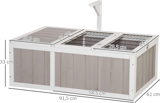 Thumbnail 6 de PawHut Maison enclos pour tortue 91,5×61×33 cm 🐢