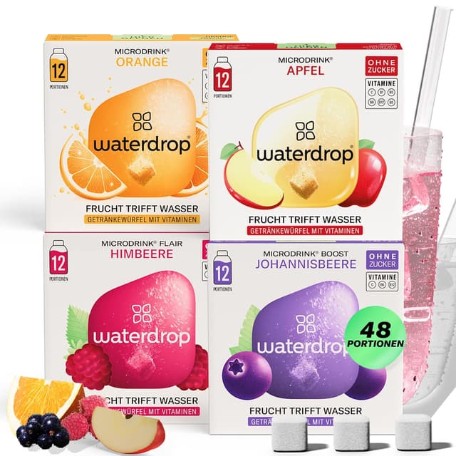 Imagen de waterdrop Apfel & Beeren Mix 48 Würfel 🥤 en OfertitasTOP