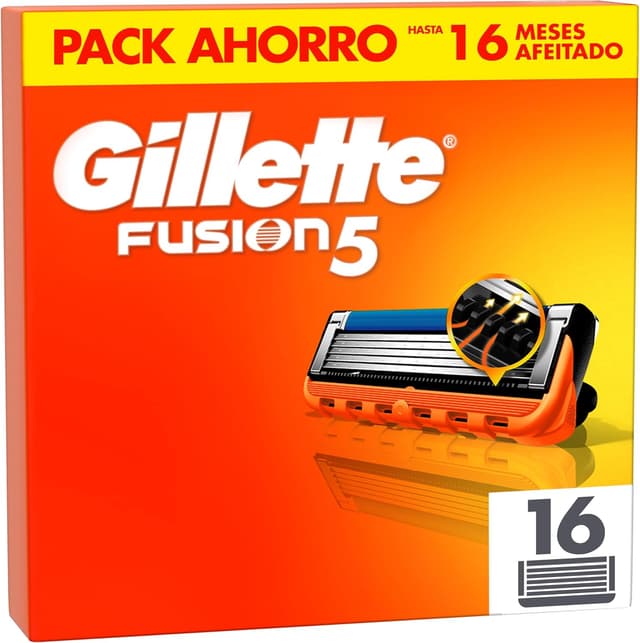 Detalle de Gillette Fusion5 Pack 16 Recambios 5 Hojas con Recortadora 🪒