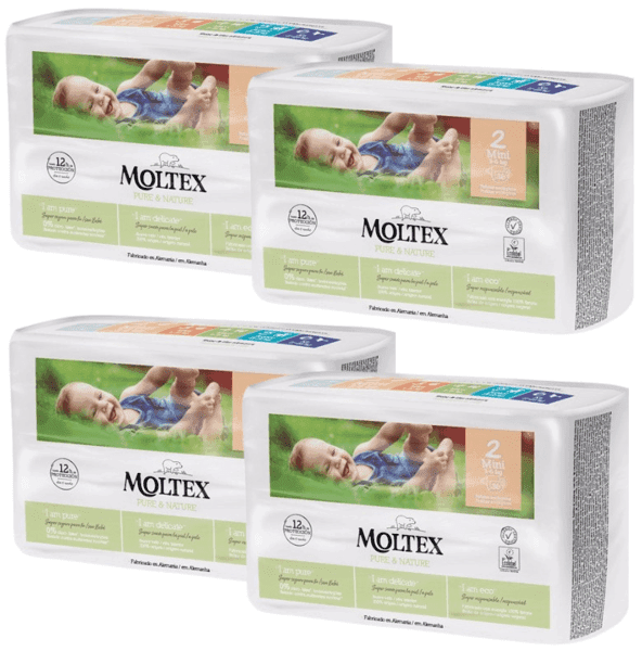Detalle de Moltex Pure&Nature Pañales Mini Talla 2 (3-6 Kg) 🌱